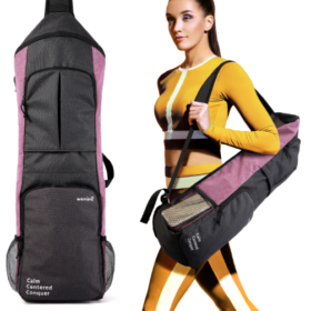 warrior2 yoga mat gym bag carrier holder backpack purple sporty girl
