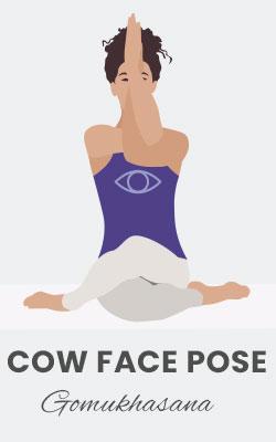 woman practice yoga Gomukhasana Cow Face Pose