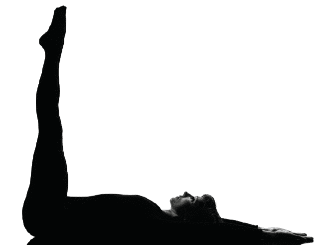 woman doing Legs up a wall yoga pose