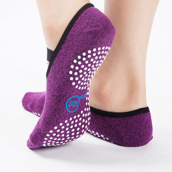 purple yoga socks with grips