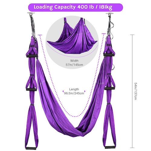 flying yoga trapeze warrior2 length height dimensions
