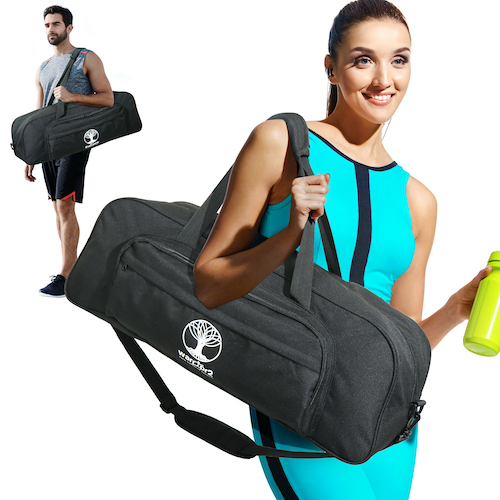 Warrior2 Yoga Mat Carrier, Gym Duffle Bag For Men & Women, Yoga Gym Bag |  Black